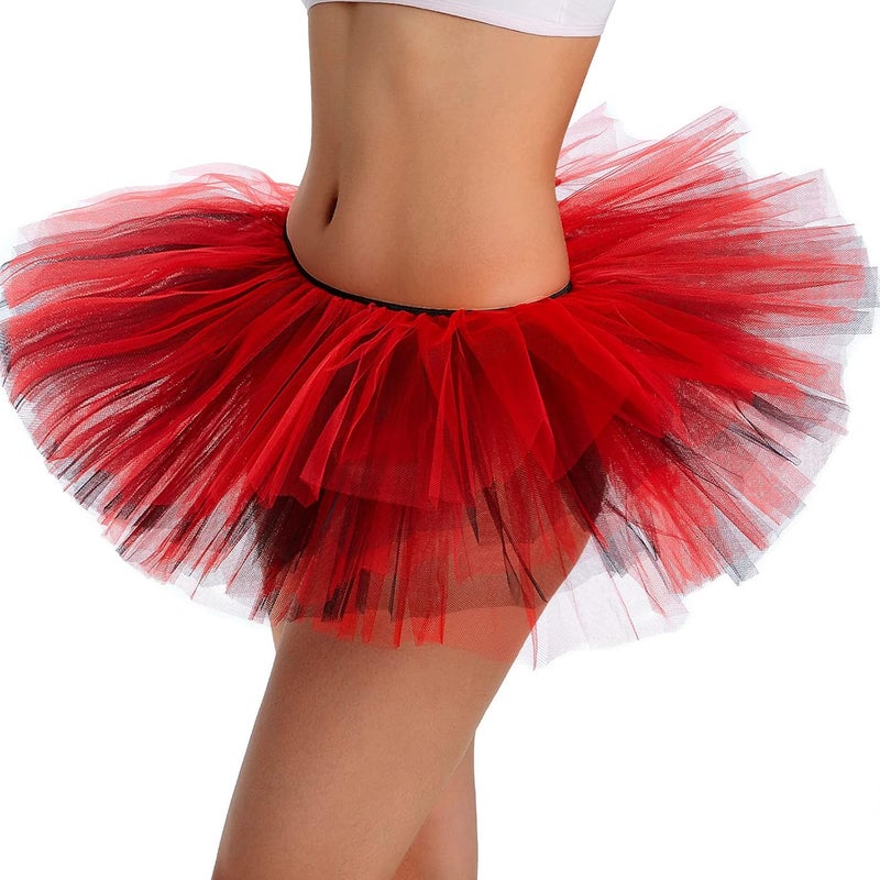 Phantomon Tutu Skirt Women's Teens Classic Elastic 5 Layered Tulle Ballet Skirt, 1950s Vintage Style Short Skirt, Adult Size - Image 2