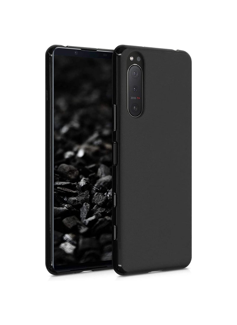 HuHa - Sony Xperia 5 II Case Cover, Scratch Resistant Soft TPU Shockproof Silicone Gel Rubber Bumper Anti-Fingerprints Full-Body Protective Case Cover for Sony Xperia 5 II - Black - Image 1