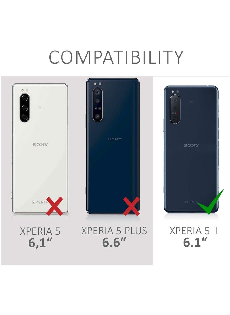HuHa - Sony Xperia 5 II Case Cover, Scratch Resistant Soft TPU Shockproof Silicone Gel Rubber Bumper Anti-Fingerprints Full-Body Protective Case Cover for Sony Xperia 5 II - Black - Image 1