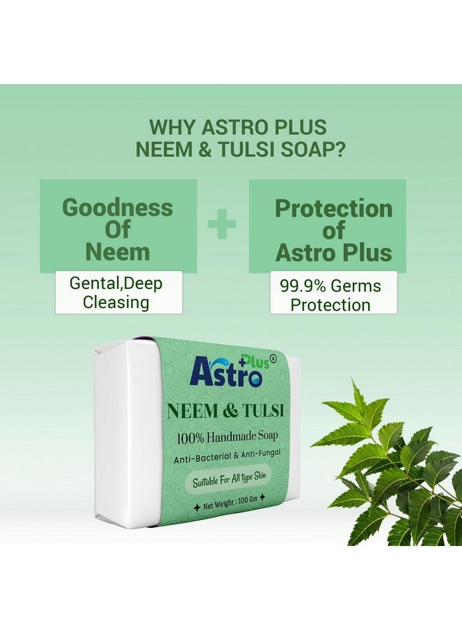 ASTRO PLUS + Astro Plus Home-Made Neem Tulsi Soap For Healthy Skin | Best Neem Soap For Acne and Pimples Removal (4 pieces) - Image 4