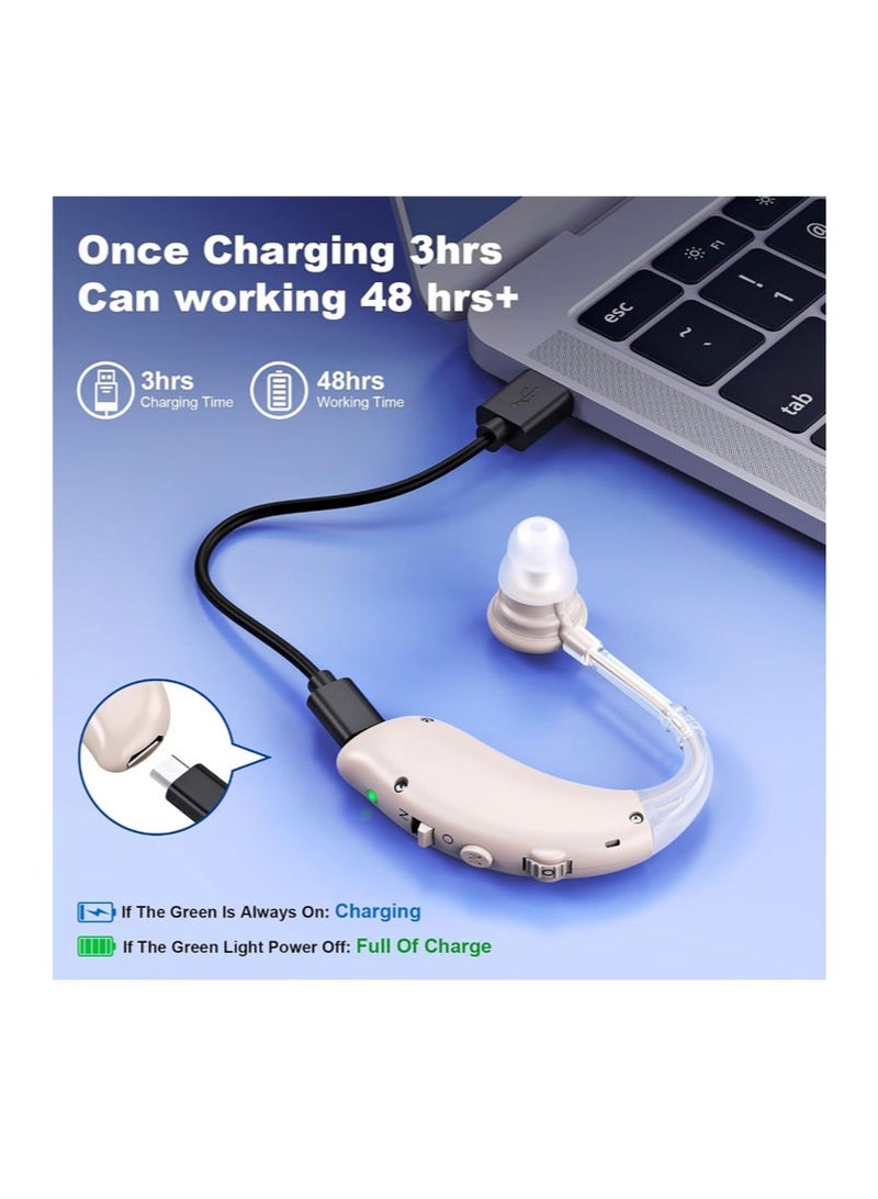 أو إي إم أجهزة سمع قابلة لإعادة الشحن لكبار السن مع خاصية إلغاء الضوضاء، ومكبرات صوت لضعاف السمع، وجهاز سمع رقمي، ومكبر صوت مع خاصية التحكم في مستوى الصوت - Image 4