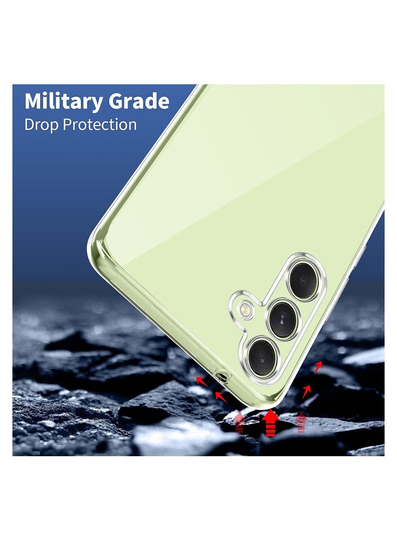 Samsung A54 5G Shockproof Clear Transparent Case Cover with 2 Clear Tempered Glass Screen Protector Edge to Edge Full Screen Coverage Pack Of 3 Clear TPU With Screen Protector For Galaxy A54 Clear - Image 2