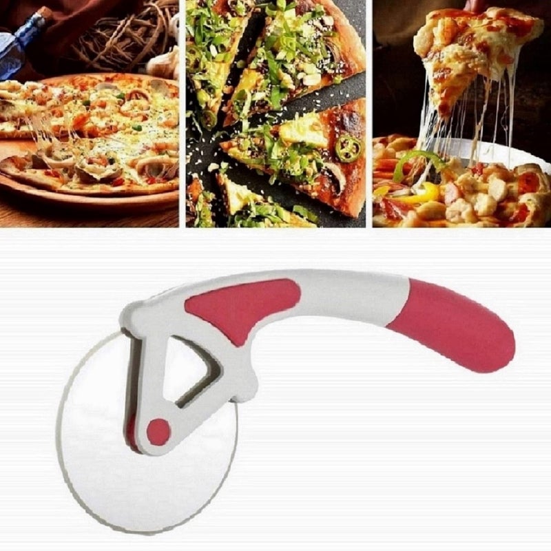 VONITY Pizza Cutter and Slicer for Pizza Sandwich Burger Slicer Pastry Cake Cutter roll Cutting Stainless Steel Wheel Multipurpose Cutter for Home Kitchen Restaurant MultiColor G87455 - Image 5