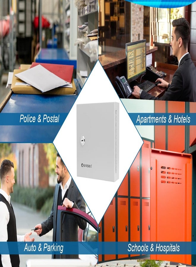 Barska 10-Position Key Cabinet Lock Box with Key Lock - Numbered Hooks, White Tags, Steel Wall Mount Organizer for Home, Office, or Property Use - Image 5