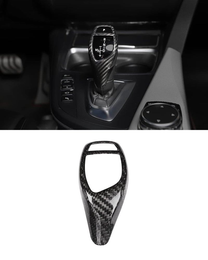 غطاء مقبض نقل الحركة من ألياف الكربون لسيارات بي إم دبليو F20 F22 F30 F32 F34 F10 F07 X3 X4 X5 X6 أداء رياضي زينة داخلية ملصقات إكسسوارات 1 2 3 4 5 X Series