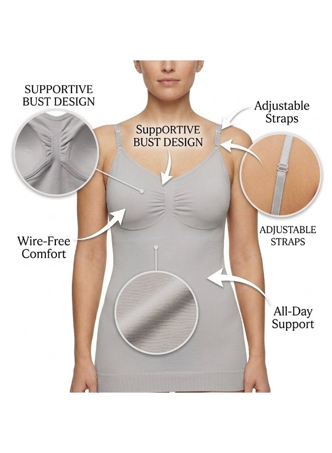 Shappex Seamless Women’s Camisole with Built-In Support – No Padding, Wireless Comfort, Adjustable Straps, Breathable Stretch Fabric, Tummy Smoothing Tank Top for Everyday Wear - Image 4