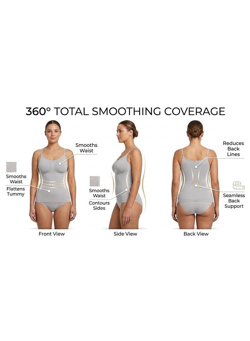 Shappex Seamless Women’s Camisole with Built-In Support – No Padding, Wireless Comfort, Adjustable Straps, Breathable Stretch Fabric, Tummy Smoothing Tank Top for Everyday Wear - Image 3
