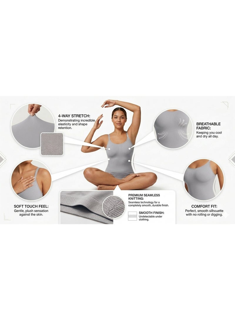 Shappex Seamless Women’s Camisole with Built-In Support – No Padding, Wireless Comfort, Adjustable Straps, Breathable Stretch Fabric, Tummy Smoothing Tank Top for Everyday Wear - Image 5