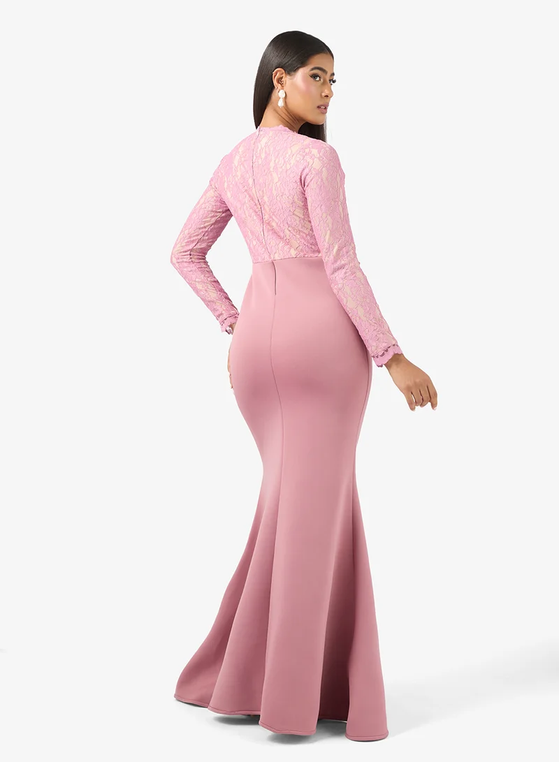 Golden Apple Lace Bodice Gown Dress