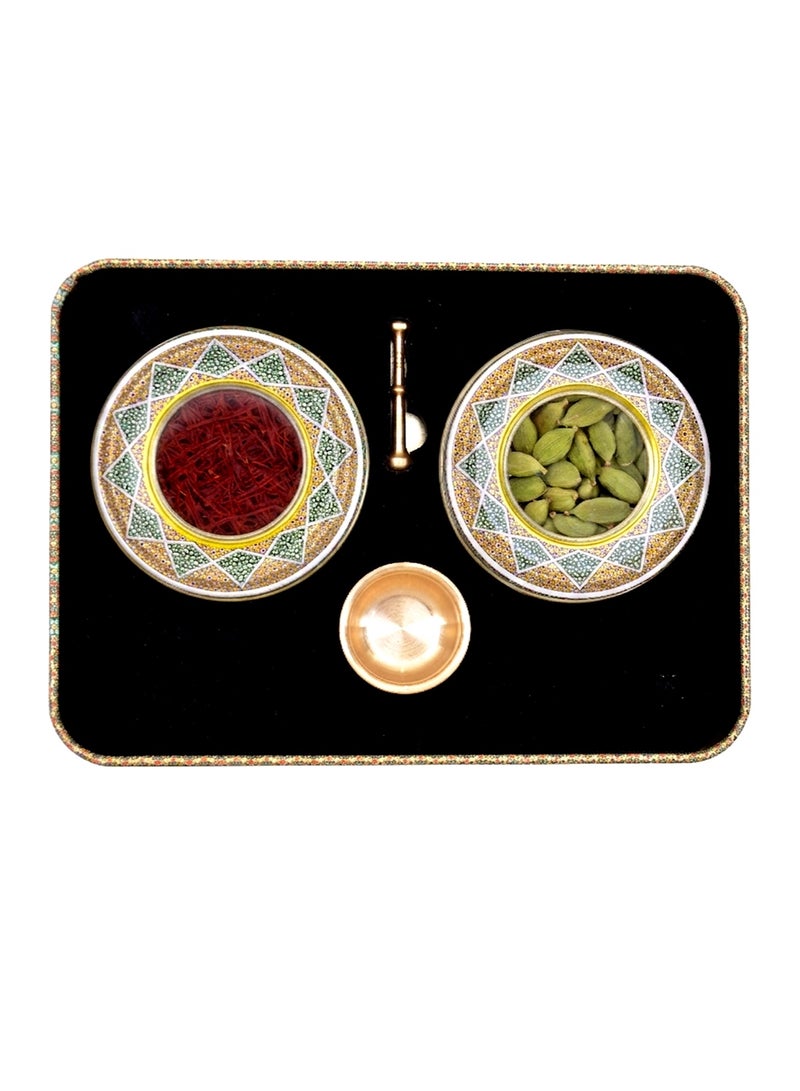 ZARCHIN Saffron Gift Box – 1g Super Negin Saffron with Cardamom & Brass Mortar – Premium Gift Set - Image 2