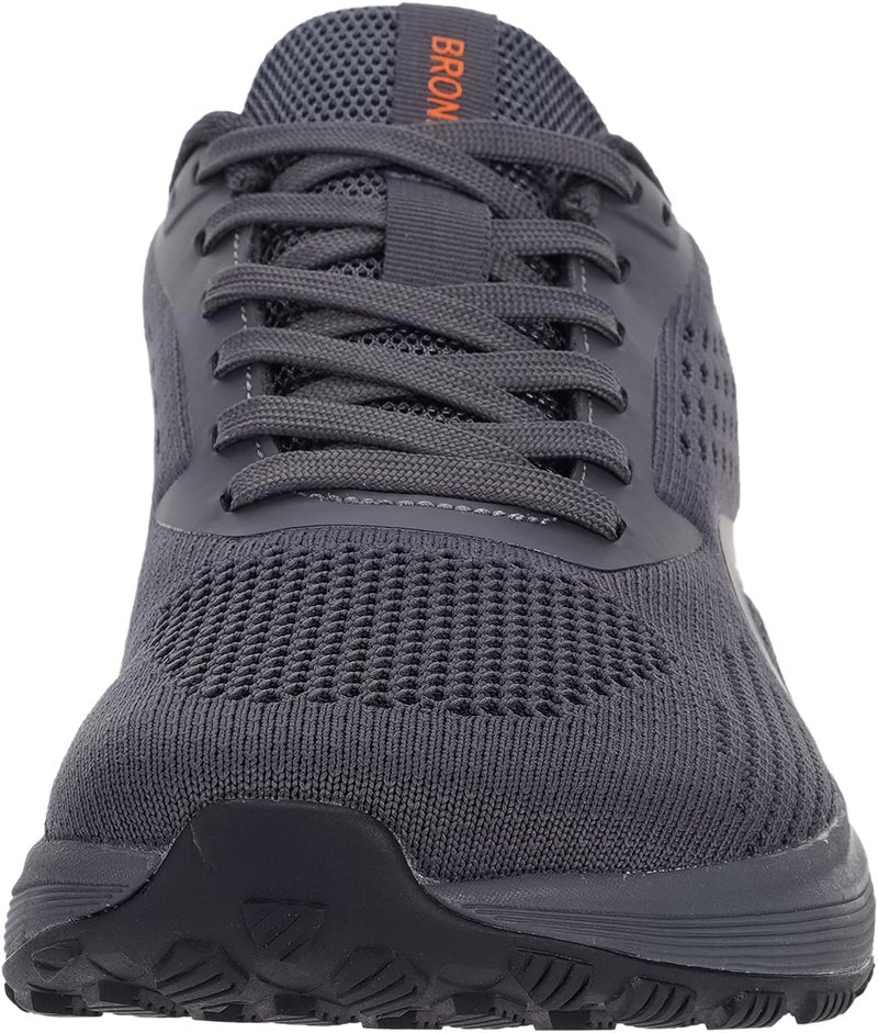 BRONAX Mens Wide Toe Box Running Tennis Shoes Gym Tennis Athletics Size 8 Sports Mesh Walking Rubber Outsole Sneakers for Male Grey 41 - Image 3