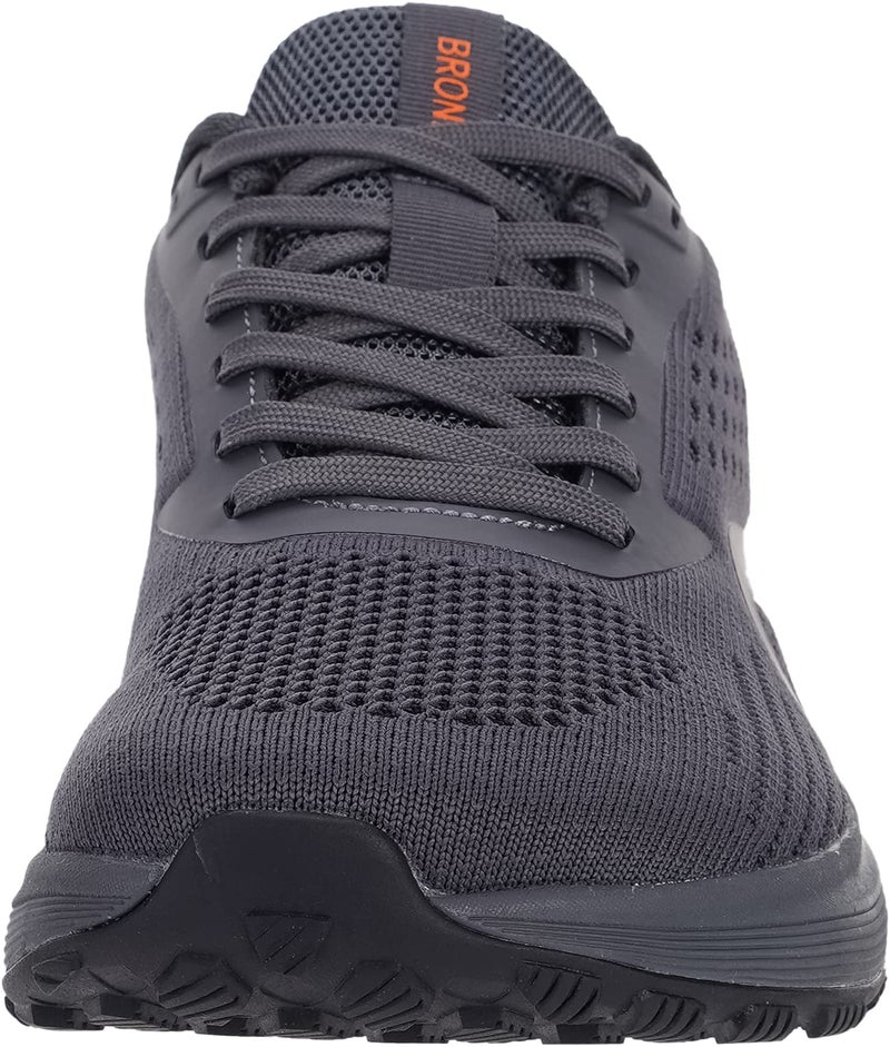 BRONAX Mens Wide Toe Box Running Tennis Shoes Gym Tennis Athletics Size 8 Sports Mesh Walking Rubber Outsole Sneakers for Male Grey 41 - Image 4