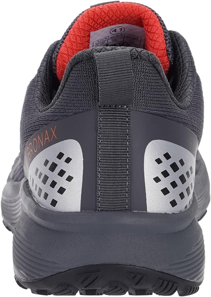 BRONAX Mens Wide Toe Box Running Tennis Shoes Gym Tennis Athletics Size 8 Sports Mesh Walking Rubber Outsole Sneakers for Male Grey 41 - Image 2