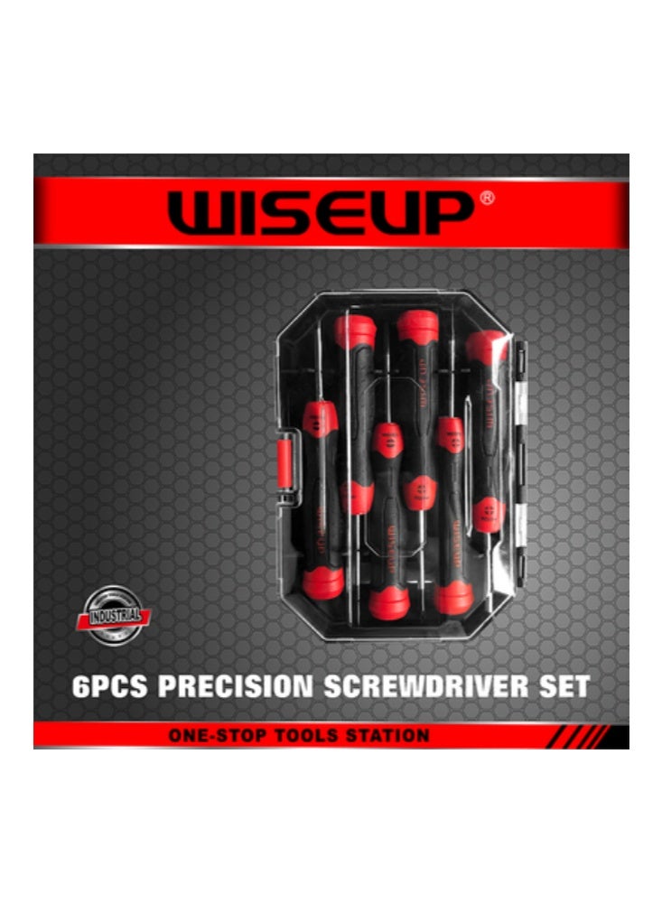 وايزأب طقم مفك الكترونيات 6 قطع هيفي ديوتي مناسب للساعات والنظارات والساعات والكمبيوتر والاصلاحات الالكترونية، مفك مسامير دقيق متعدد الوظائف - Image 2