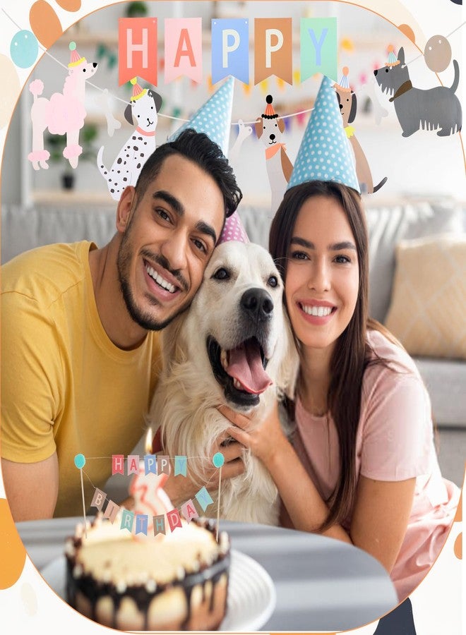 LLOUSSAK Dog Themed Banner Happy Birthday Banner Dog Birthday Decorations, 12 Pcs Dog Cupcake Toppers Puppy Party Decorations for Dog Lover, Birthday Puppy Decorations - Image 5