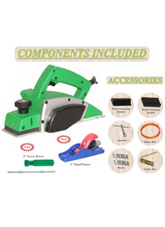 Digital Craft Digital Craft Wood Planer 1400W Machine of Carpentry HighPower MultiFunction Electric Planer Woodworking Machine 82mm Electric Planer Machine6Inch 2 In 1 Screw Driver5Inch Hand Planer  - Image 2
