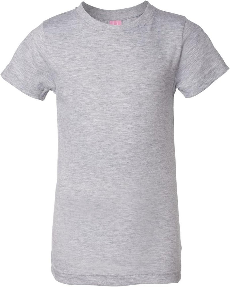 LAT Sportswear Girls Fine Jersey LongerLength TShirt Hthr 937 Medium - Image 1
