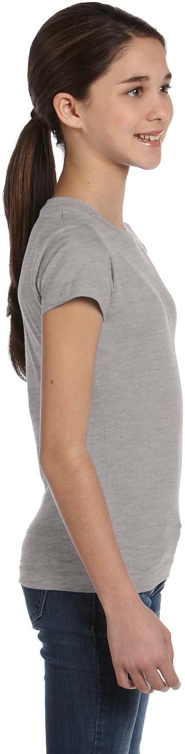 LAT Sportswear Girls Fine Jersey LongerLength TShirt Hthr 937 Medium - Image 4