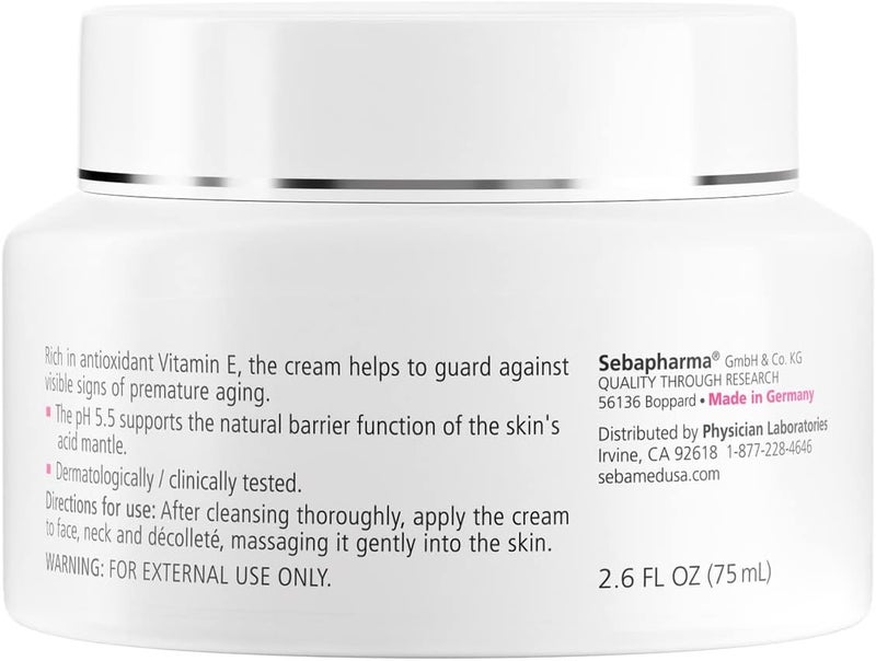 Sebamed Moisturizing Face Cream for Sensitive Skin - pH 5.5, Hypoallergenic, Ultra Hydrating with Vitamin E, 75ml - Image 2