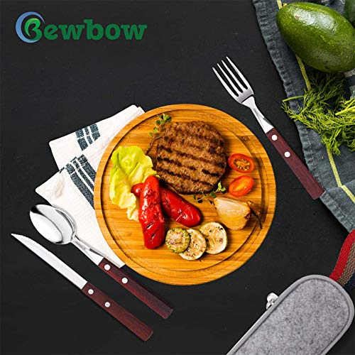 Bewbow PREMIUM QUALITY Stainless Steel travel utensils Set with case, Healthy & Eco-Friendly 3pc Full Size Fork, Spoon, Portable, reusable utensils with case - Image 4