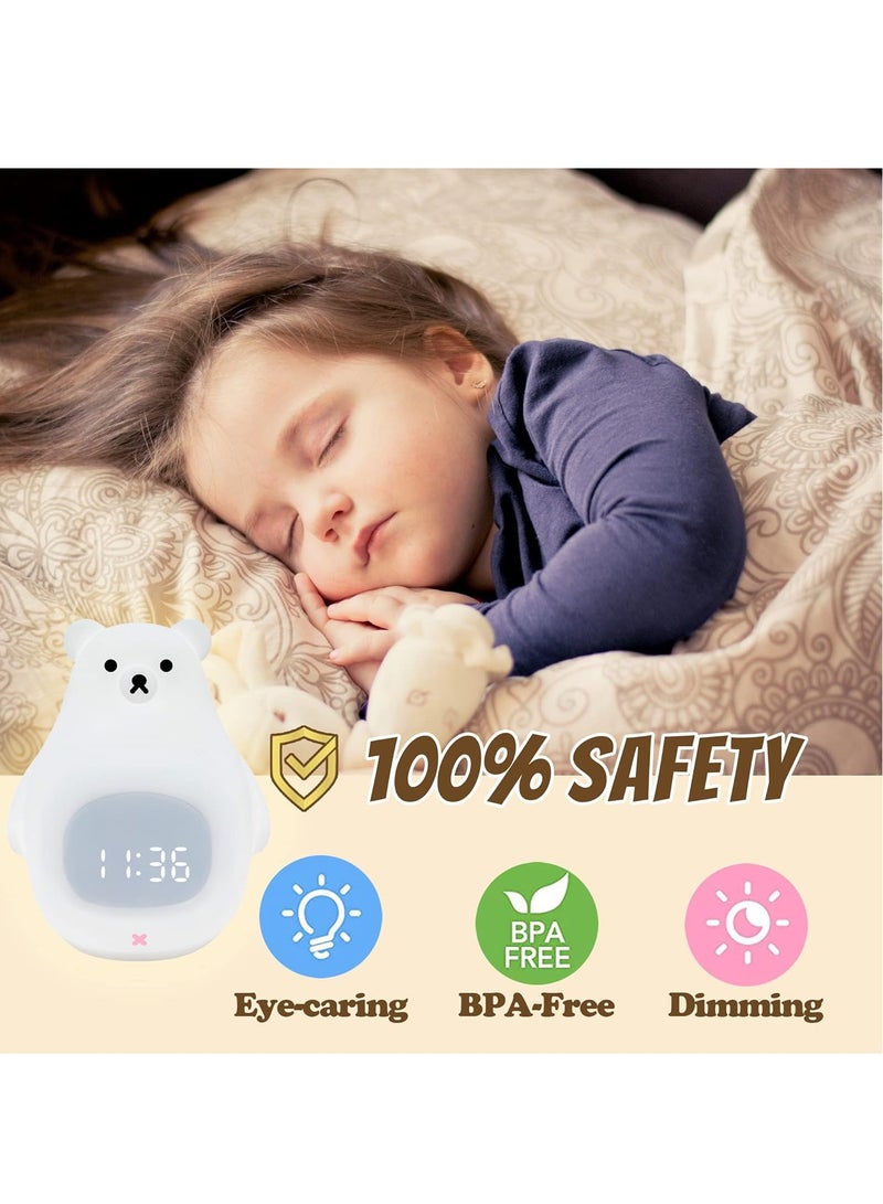 Bear Night Light, Soft BPA-Free Silicone Portable Nursery Lamp, Children USB Rechargeable Nightlight for Girls Boys Toddler Birthday Gifts Bedroom Room Decor (RC Seven-colors) - Image 4