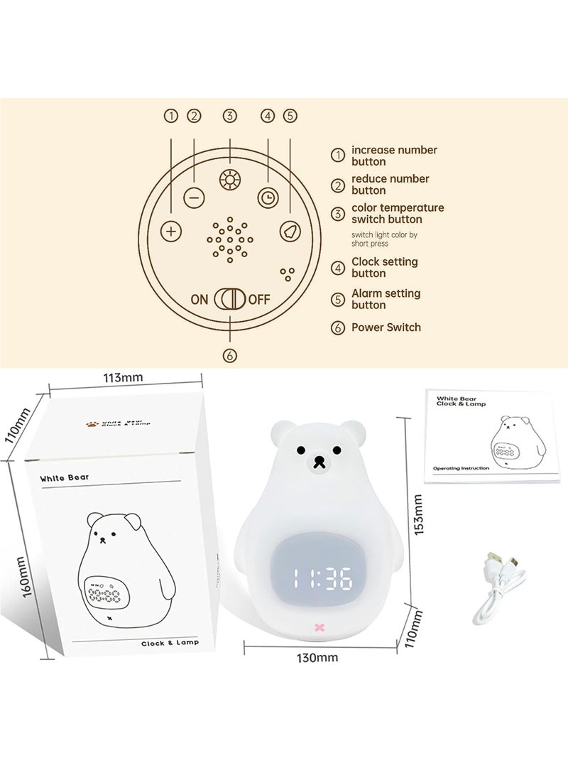 Bear Night Light, Soft BPA-Free Silicone Portable Nursery Lamp, Children USB Rechargeable Nightlight for Girls Boys Toddler Birthday Gifts Bedroom Room Decor (RC Seven-colors) - Image 5