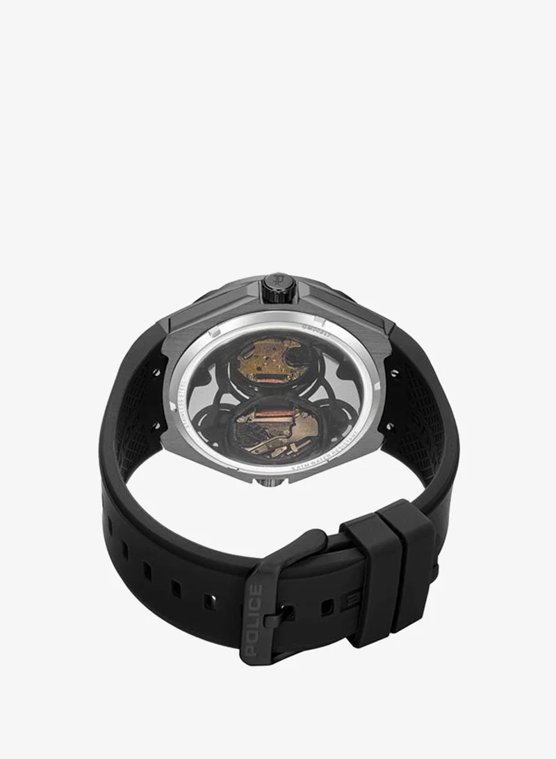 Police black Men's Scepter Black Dial Black Silicone Strap Analog Watch for Men - 46mm for Men | Best Price UAE