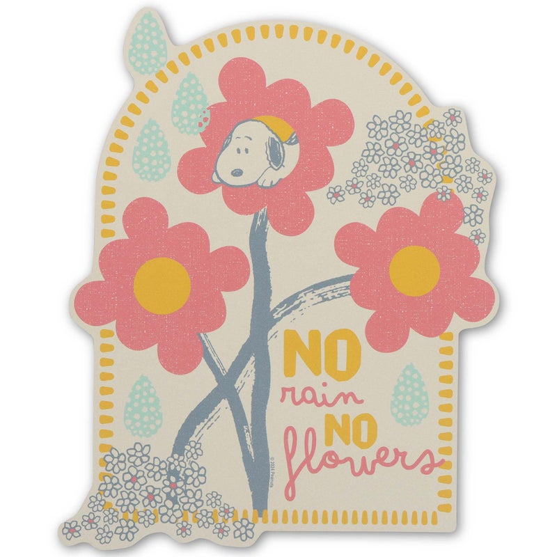 Open Road Brands Peanuts Snoopy No Rain No Flowers Wood Wall Decor - Adorable Snoopy Wall Art for Home or Nursery - Image 1