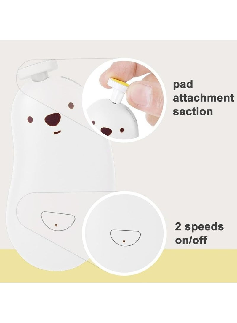 1 Set White Electric Rechargeable Baby Nail File - Image 5
