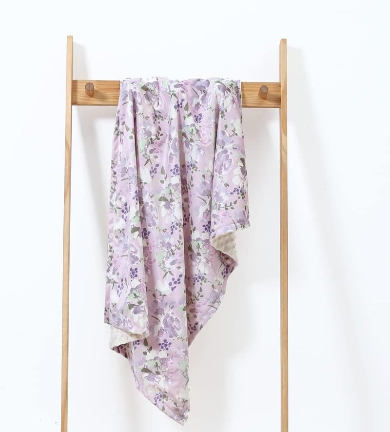 CREVENT Baby Girls Blanket for Crib Stroller Cot Cradle Car, Supper Soft and Pretty - Lavender Grapes 30x40 Inches - Image 2