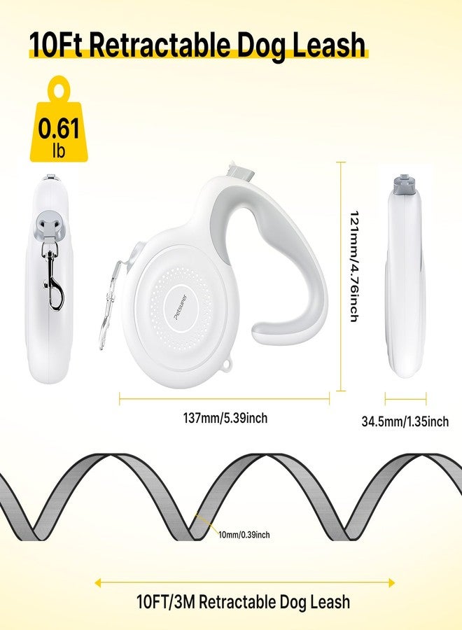 Petsuper 10Ft Auto-Brake Retractable Dog Leash for Small Medium Dogs Light Weight 360° Tangle-Free Strong Nylon Tape and Ergonomic Anti-Slip Soft Handle One-Handed Brake - Image 5