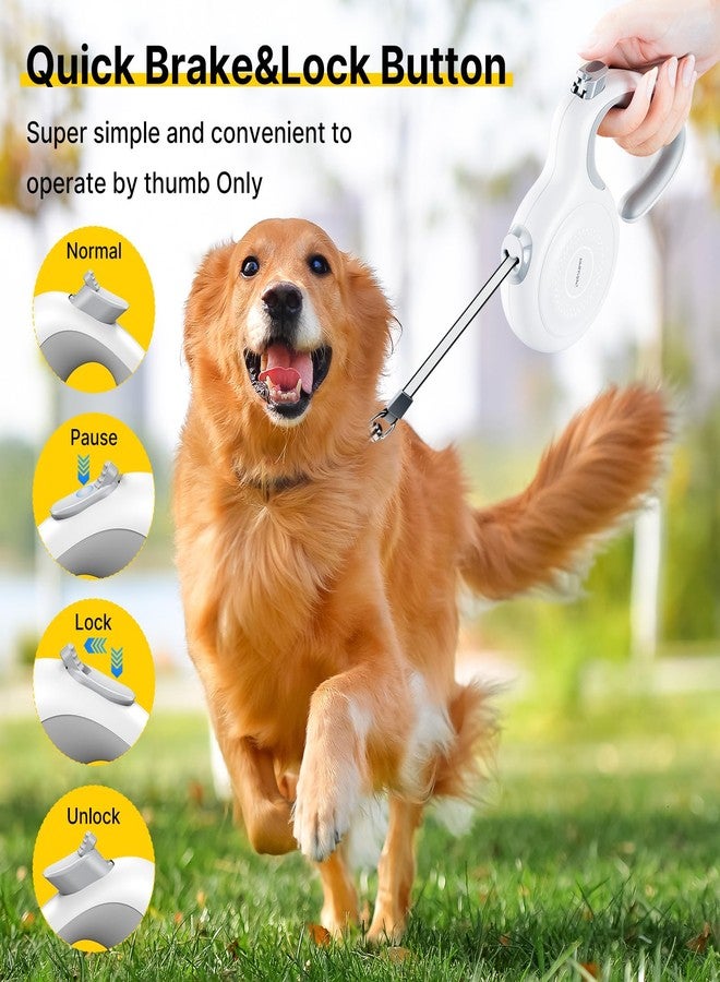 Petsuper 10Ft Auto-Brake Retractable Dog Leash for Small Medium Dogs Light Weight 360° Tangle-Free Strong Nylon Tape and Ergonomic Anti-Slip Soft Handle One-Handed Brake - Image 3