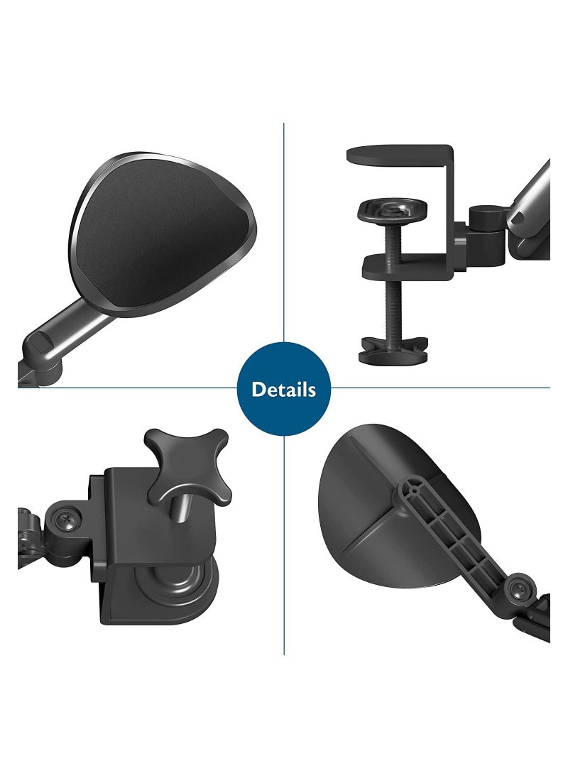 DMG TECH - Ergonomic Arm Rest Support for Desk Armrest Pad Rotating Wrist Rest Holder, Extendable & Adjustable, Aluminum Material (Black) - Image 1