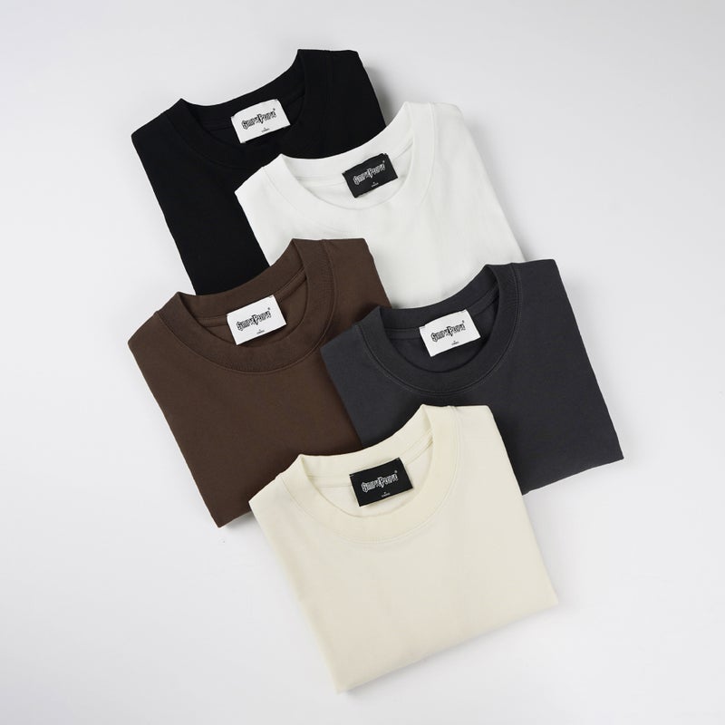 Dropped Shoulder | Three Anti-Sweat Anti-Wrinkle Anti-Deformation Heavy T-Shirt Solona Short Sleeve Round Neck Tide Brand Ins Loose Base - Image 5
