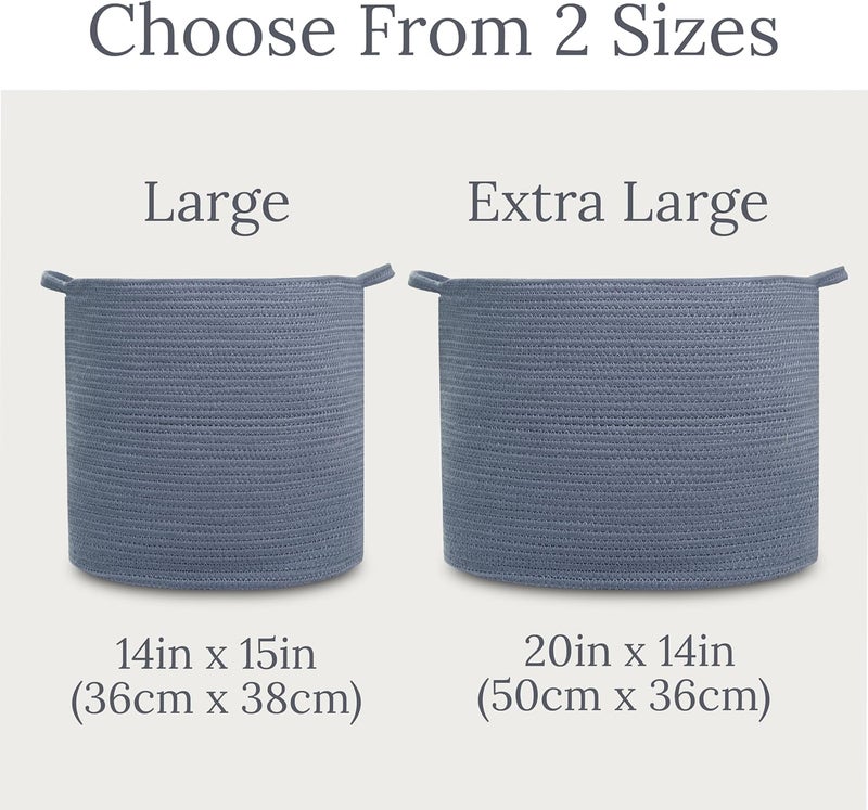 Natemia Large Storage Basket 15 x 15 x 14  Woven Baskets for Storage Baby Storage Basket and Toy Organizer Blanket Basket Perfect Baby Registry Gift Rope Baskets for Storage Basket Storage - Image 4