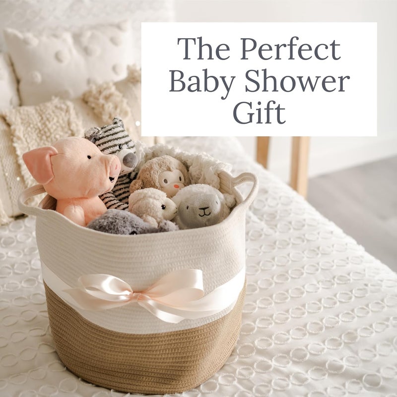 Natemia Large Storage Basket 15 x 15 x 14  Woven Baskets for Storage Baby Storage Basket and Toy Organizer Blanket Basket Perfect Baby Registry Gift Rope Baskets for Storage Basket Storage - Image 5