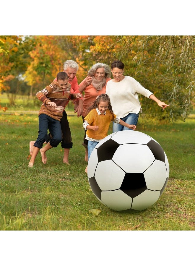 Lewtemi 2 Pcs 40 Inch Giant Inflatable Soccer Ball Large Inflatable Football Sports Birthday Party Decorations Favors Balls Summer Pool Themed Party Toys For Outdoor Activity Games(Black) - Image 3