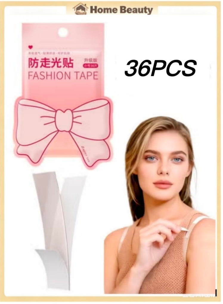 36 Strips Double-Sided Tape for Clothes and Fashion, Fashion Invisible Anti-Slip Stickers, All-Day Strength Adhesive Tape for Women Clothing and Dress, Body and Boob, Fabric Tape for Sensitive Skin, Sweatproof & Waterproof Fashion Tape, Multi-Purpose Garment Fixing Tape (Clear) - Image 1