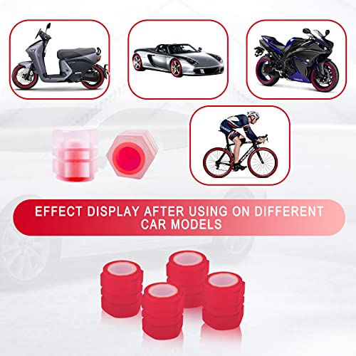 Miytsya 8 PCS Luminous Wheels Cap Tire Valve Stem, Glow Luminous at Night, Air Caps Cover Fluorescent, Illuminated Auto Car Wheel Valve Stem Caps Cover for SUV, Motorcycles, Truck, Vehicle (Red) - Image 4