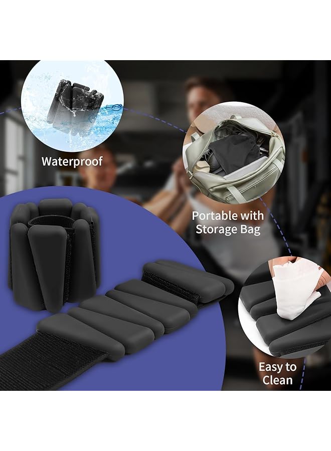 LINJIE Wrist & Ankle Weights Set Adjustable 1 Lb Ankle Weights Set Of 2 (1Lb Each) Strength And Fitness Training Equipment For Women And Men Yoga Dance Barre Pilates Cardio Aerobics Walking. - Image 4