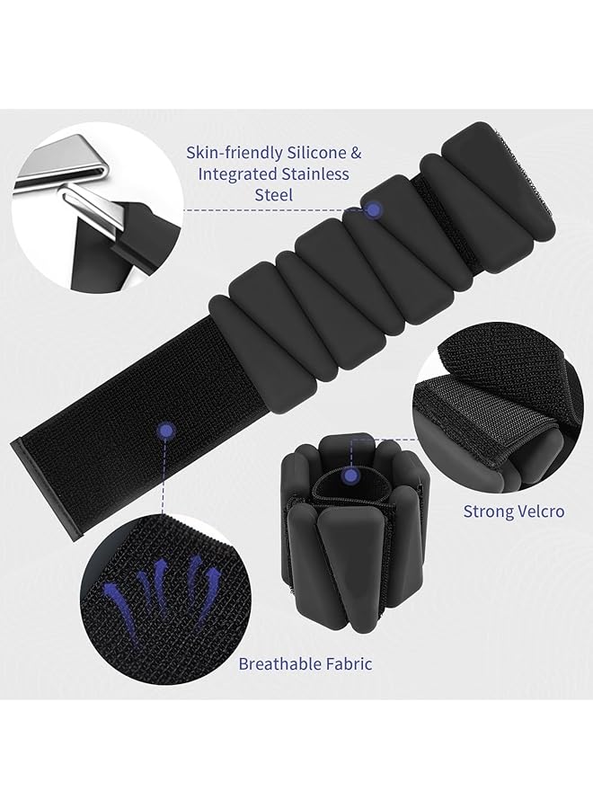 LINJIE Wrist & Ankle Weights Set Adjustable 1 Lb Ankle Weights Set Of 2 (1Lb Each) Strength And Fitness Training Equipment For Women And Men Yoga Dance Barre Pilates Cardio Aerobics Walking. - Image 3