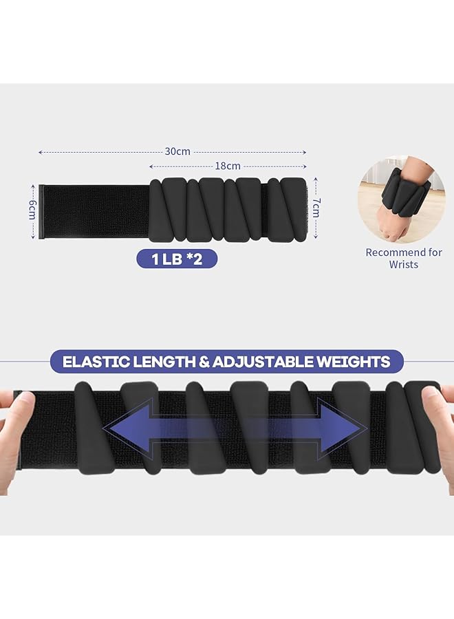 LINJIE Wrist & Ankle Weights Set Adjustable 1 Lb Ankle Weights Set Of 2 (1Lb Each) Strength And Fitness Training Equipment For Women And Men Yoga Dance Barre Pilates Cardio Aerobics Walking. - Image 2