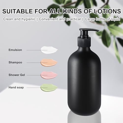 Kzeirm 2Pcs Black Soap Dispenser, 16oz Plastic Dish & Hand Soap Dispenser for Kitchen, Empty Liquid & Lotion Dispenser Set for Bathroom Accessories - Image 5
