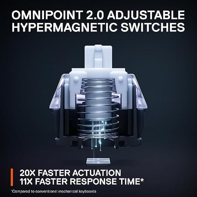 rayihni لوحة مفاتيح الألعاب اللاسلكية APEX PRO MINI HYPERMAGNETIC – شكل مضغوط 60% - تفعيل قابل للتعديل - RGB – مفاتيح PBT - بلوتوث – 2.4GHz - USB-C - Image 3