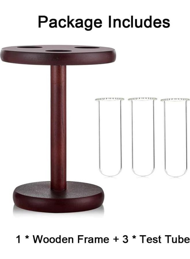 Y&D 3-Piece Test Tube Planter Flower Bud Vase With Wood Stand Multicolour one sizecm - Image 4