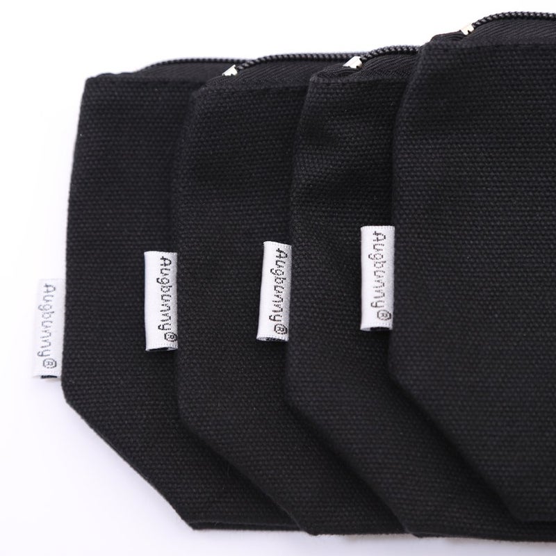 Augbunny 100% Cotton 16Oz Heavy Duty Multi-Purpose Canvas Zipper Cosmetics Makeup Travel Toiletry Organizing Pouch 4-Pack - Image 5
