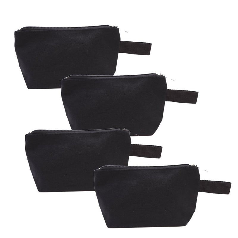 Augbunny 100% Cotton 16Oz Heavy Duty Multi-Purpose Canvas Zipper Cosmetics Makeup Travel Toiletry Organizing Pouch 4-Pack - Image 1