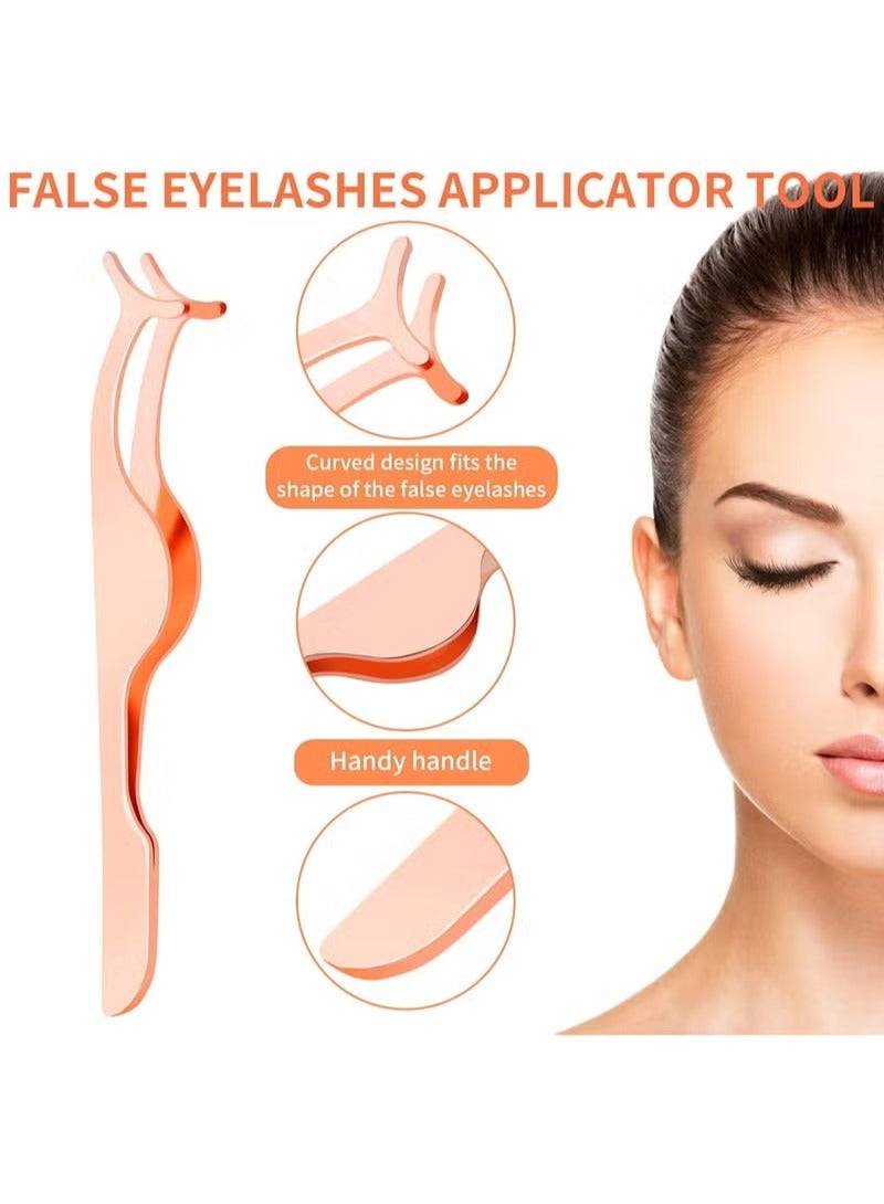 5 Pieces Eyelash Applicator Tool，False Eyelashes Applicator,Eyelashes Tool,Eyelashes Curlers,Curved Eyelash Curler(Rose Gold） - Image 4