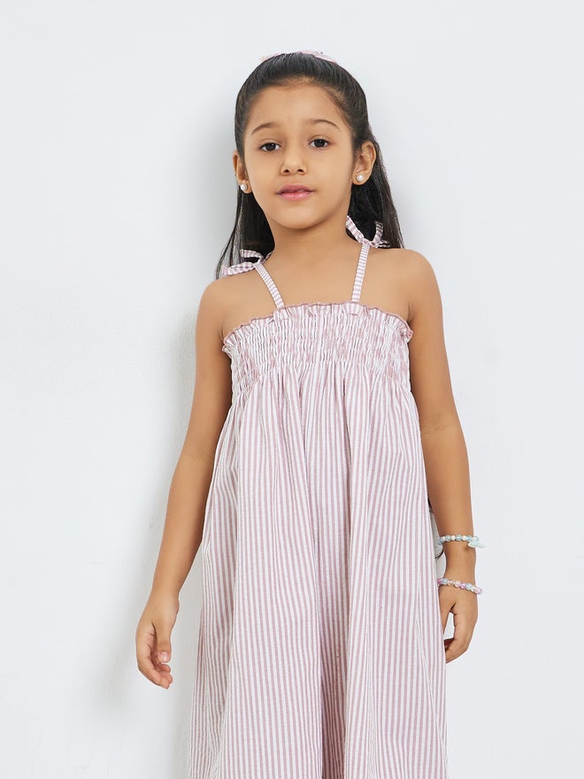 Styli Girls Striped Smocked Wide Leg Jumpsuit - Image 3