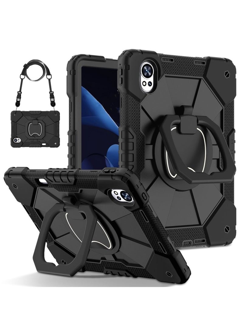 Fankalo Tablet Case for Huawei MatePad 12X 12 inch 360 Degree Rotating Multi-Function Grip Bracket Full Protective Shockproof Cover with Shoulder Strap Black - Image 1